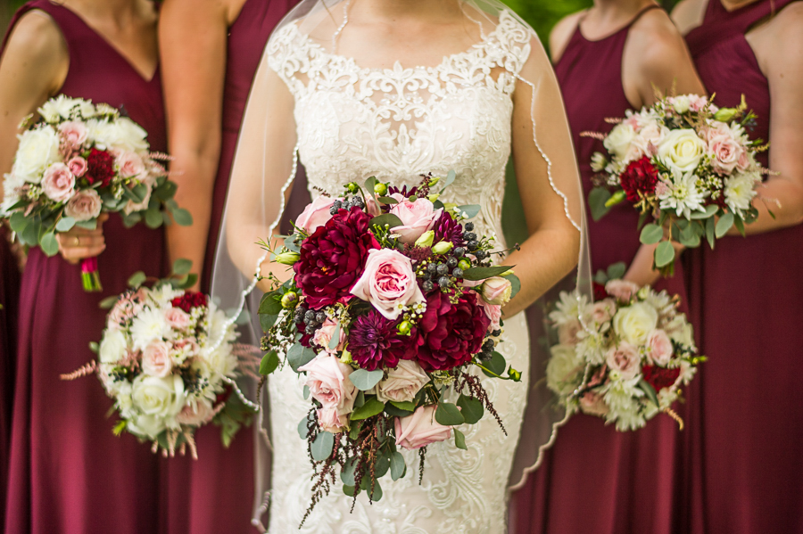 bridal bouquet roses peonies