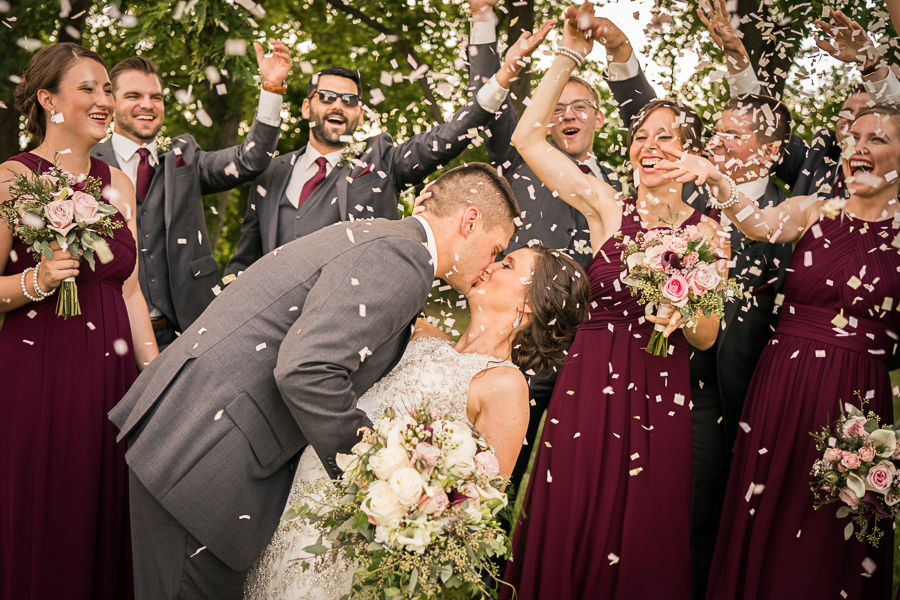 Confetti with bridal party